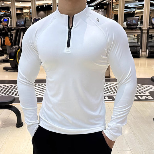 Herren Sportliches Langarmshirt mit Reißverschluss Shop Nory