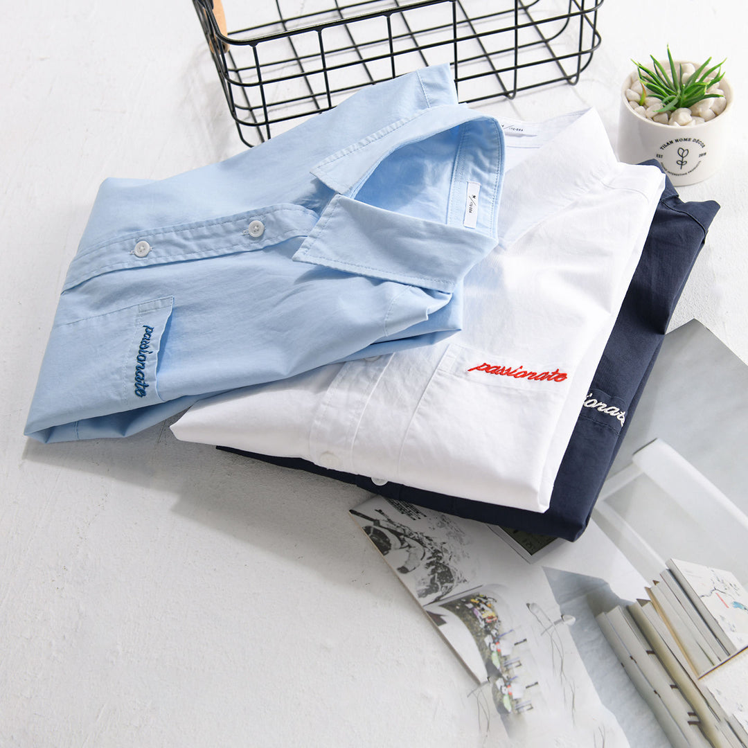 Herren Relaxed-Fit Baumwoll-Overshirt mit Stickerei auf Brusttasche Shop Nory