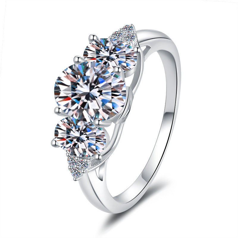Damen Ring mit funkelndem Dreisteine-Design Shop Nory