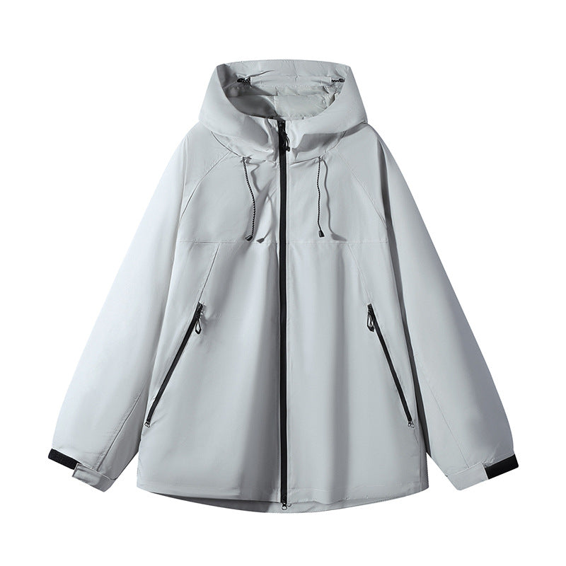 Unisex Wasserabweisende zweifarbige Softshell-Jacke mit Kapuze Shop Nory