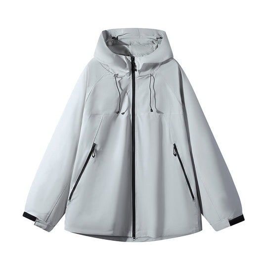 Unisex Wasserabweisende zweifarbige Softshell-Jacke mit Kapuze Shop Nory