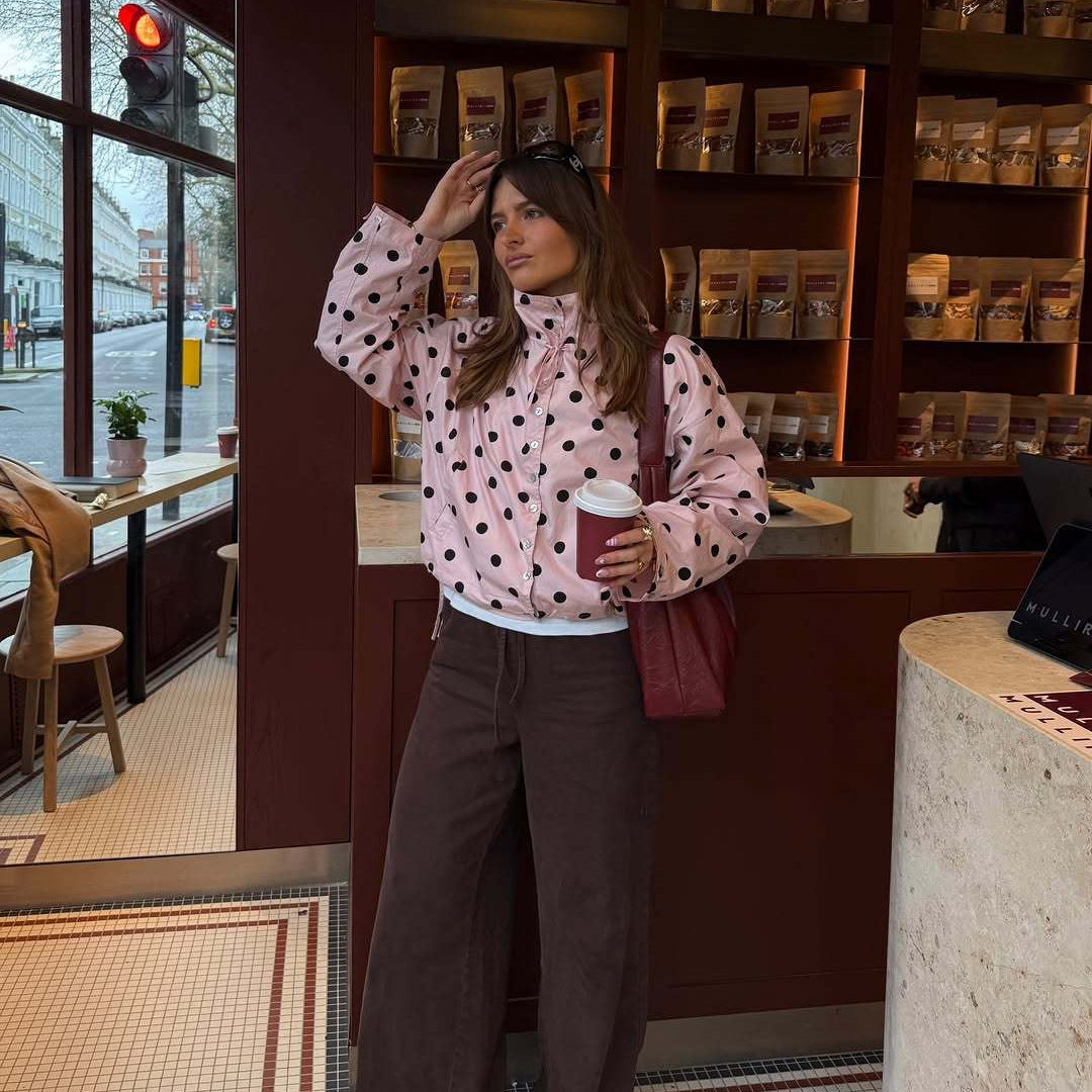 Damen Leichte Satin-Übergangsjacke im Cropped-Schnitt mit Stehkragen und Kordelzug Shop Nory