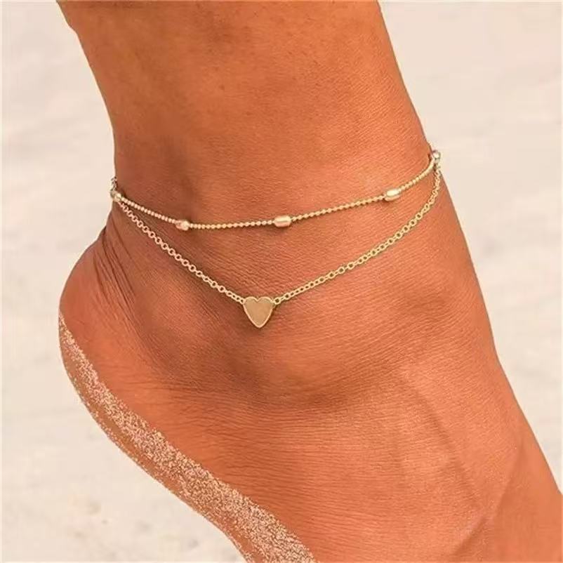 Damen elegantes Fußkettchen mit funkelnden Zirkonia-Elementen Shop Nory
