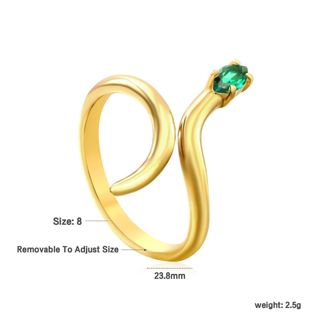 Damen Ring mit elegantem, geschwungenen Design und verstellbarem Perlenanhänger Shop Nory