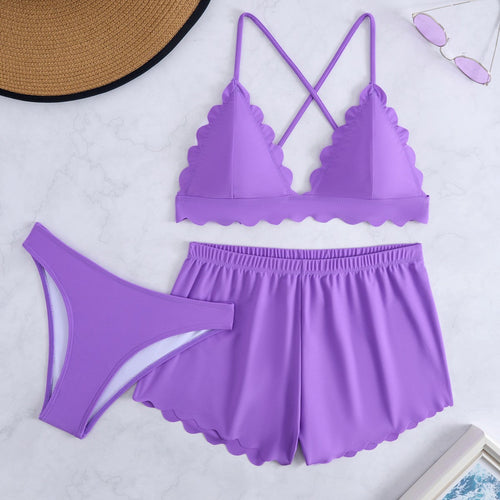 Damen Triangel-Bikini mit Shorts