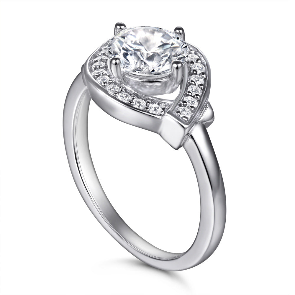 Damen eleganter Verlobungsring mit kunstvollem Designs und funkelnden Zirkonia Shop Nory