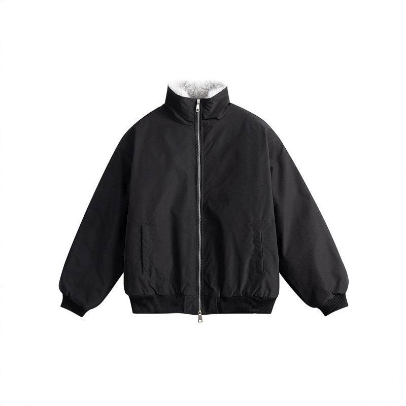 Damen Kurze Boxy-Steppjacke mit hohem Schalkragen, Teddykragen und elastischen Rippbündchen Shop Nory