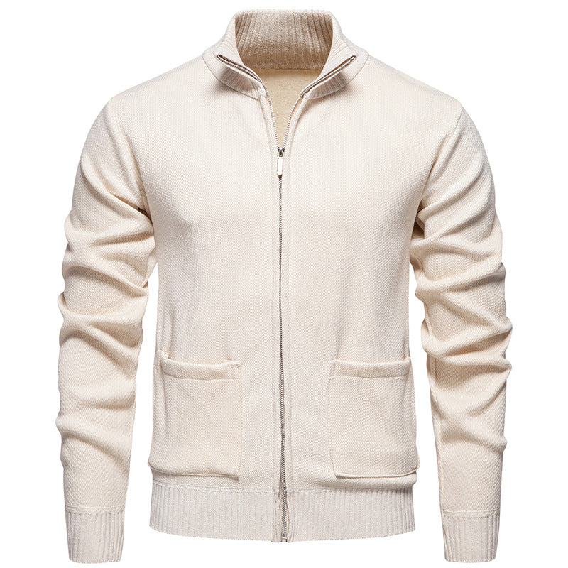 Herren Strickjacke mit durchgehendem Reißverschluss und seitlichen Taschen