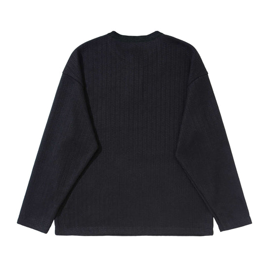 Unisex Strukturierter Waffel-Henleyshirt mit geradem Saum und Oversize-Silhouette Shop Nory