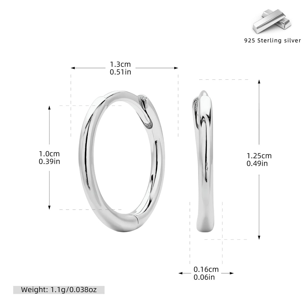 Damen Creolen mit modernem, geschwungenem Design aus 925 Sterling Silber Shop Nory