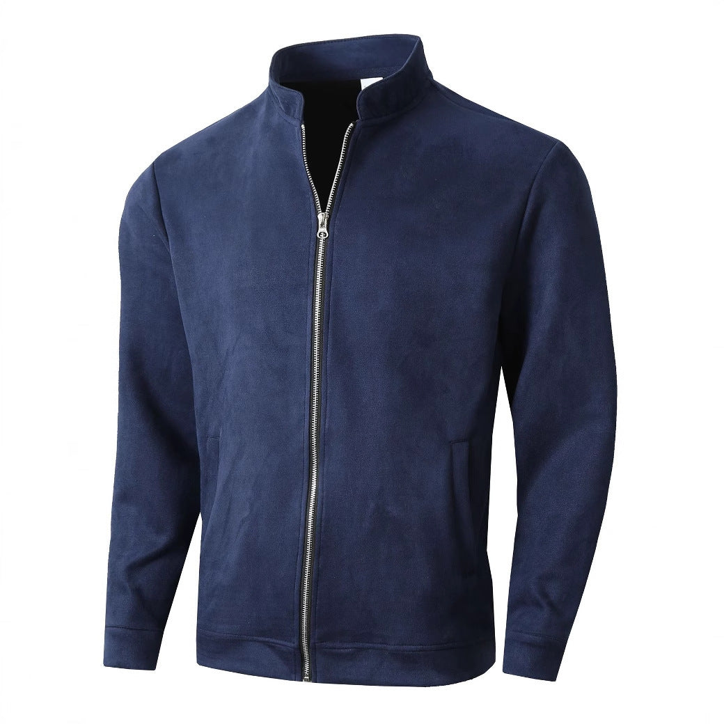 Herren Fleecejacke mit modernem Stehkragen und weichem Innenfutter
