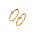 Damen Ring Set mit funkelndem Stern und mondförmigen Design Shop Nory