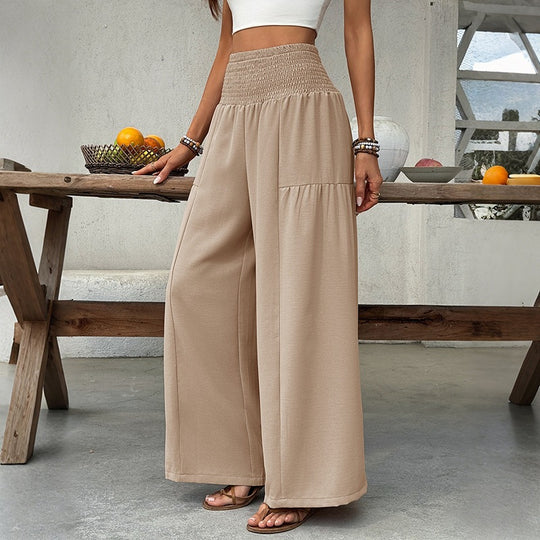 Damen Leichte Culotte-Hose mit elastischem Smokbund, weitem Bein und fließendem Sommerjersey Shop Nory