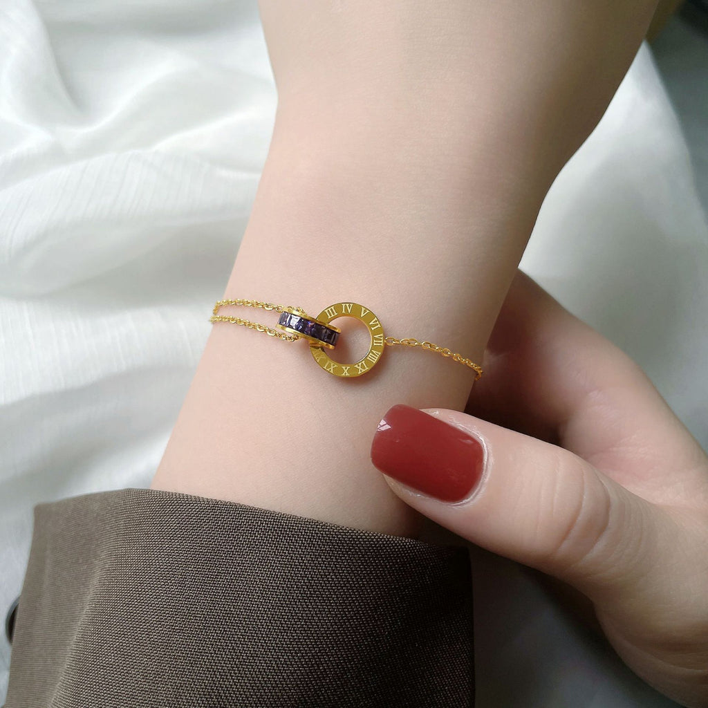 Damen Kettengliederarmband mit dualem Akzentdesign Shop Nory