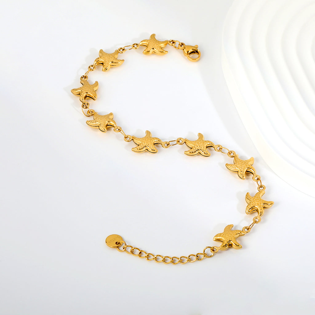 Damen Armband mit Meeresstern-Anhängern und verstellbarem Verschluss Shop Nory