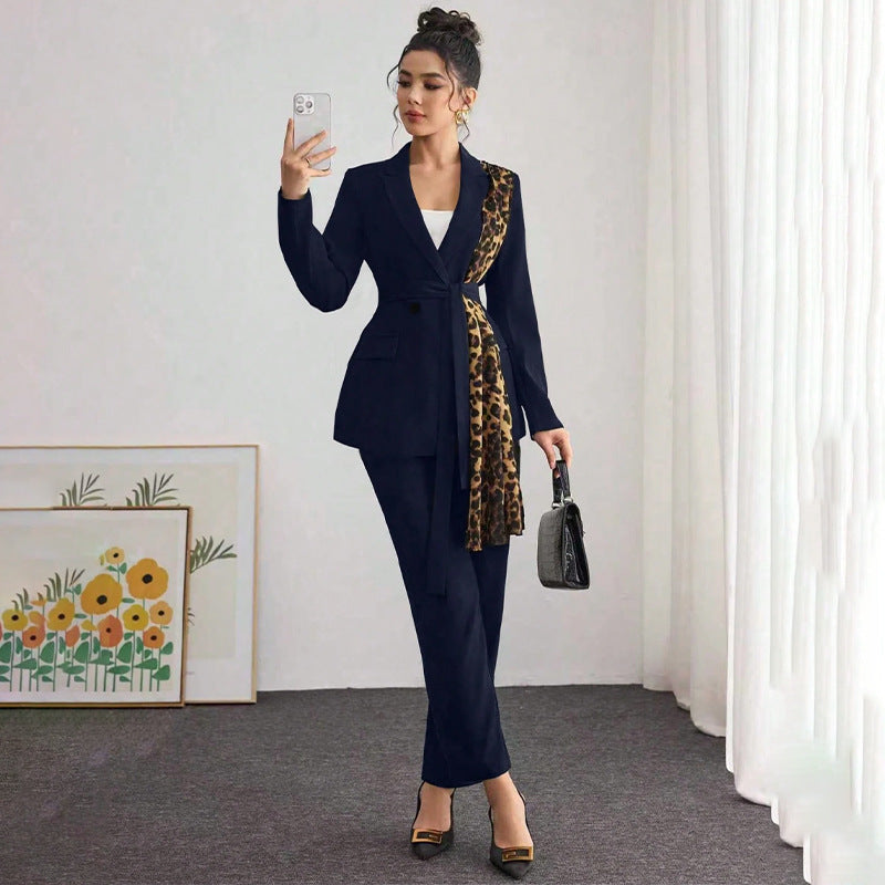 Damen Luxuriöses Blazeranzug mit Leopardenmuster Shop Nory