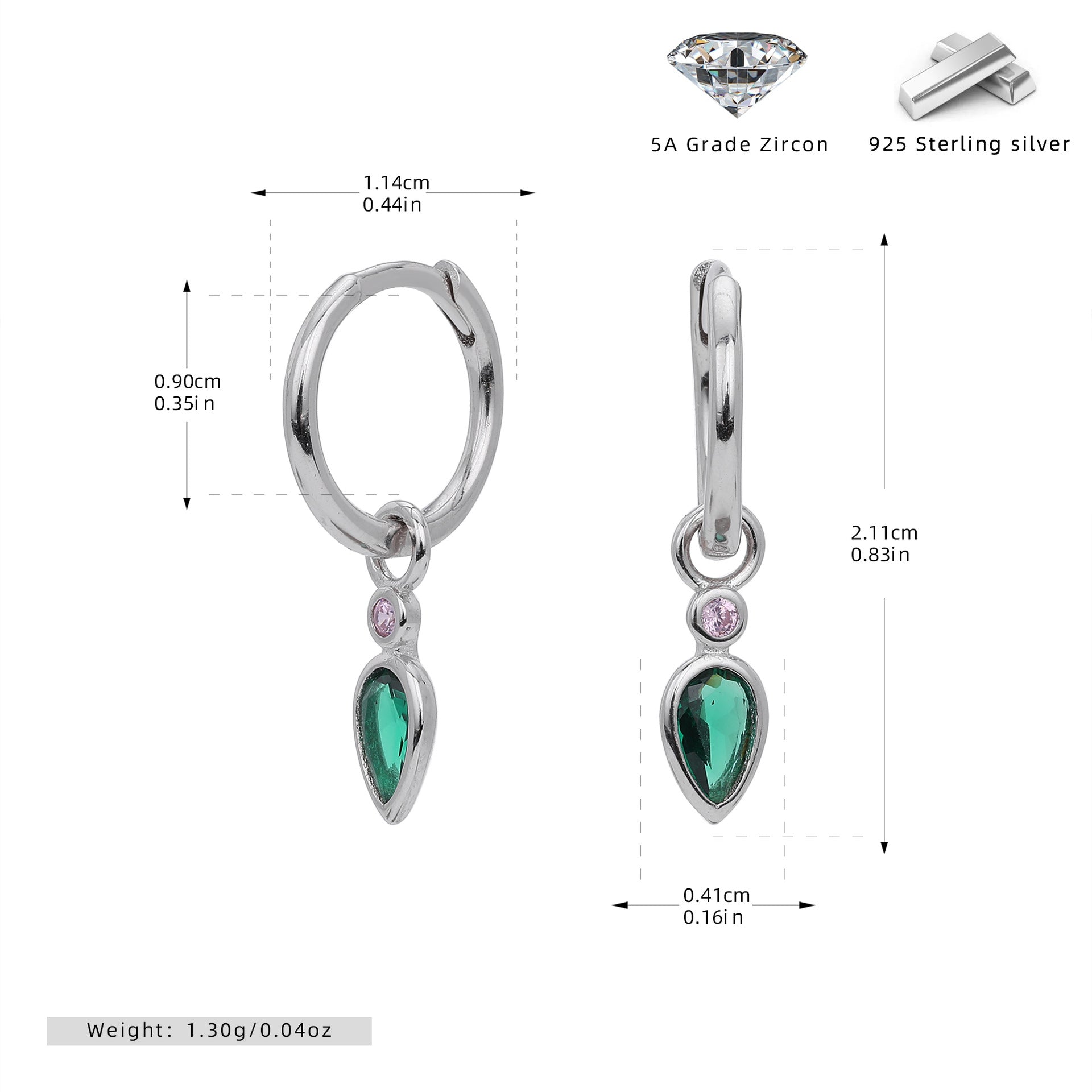 Damen Ohrhänger mit edlen Zirkondetails und hochwertigem 925 Sterling Silber Shop Nory