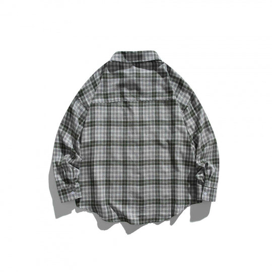 Unisex Oversize Karo‑Hemdjacke im Boxy‑Cut mit Brusttasche und abgerundetem Saum Shop Nory