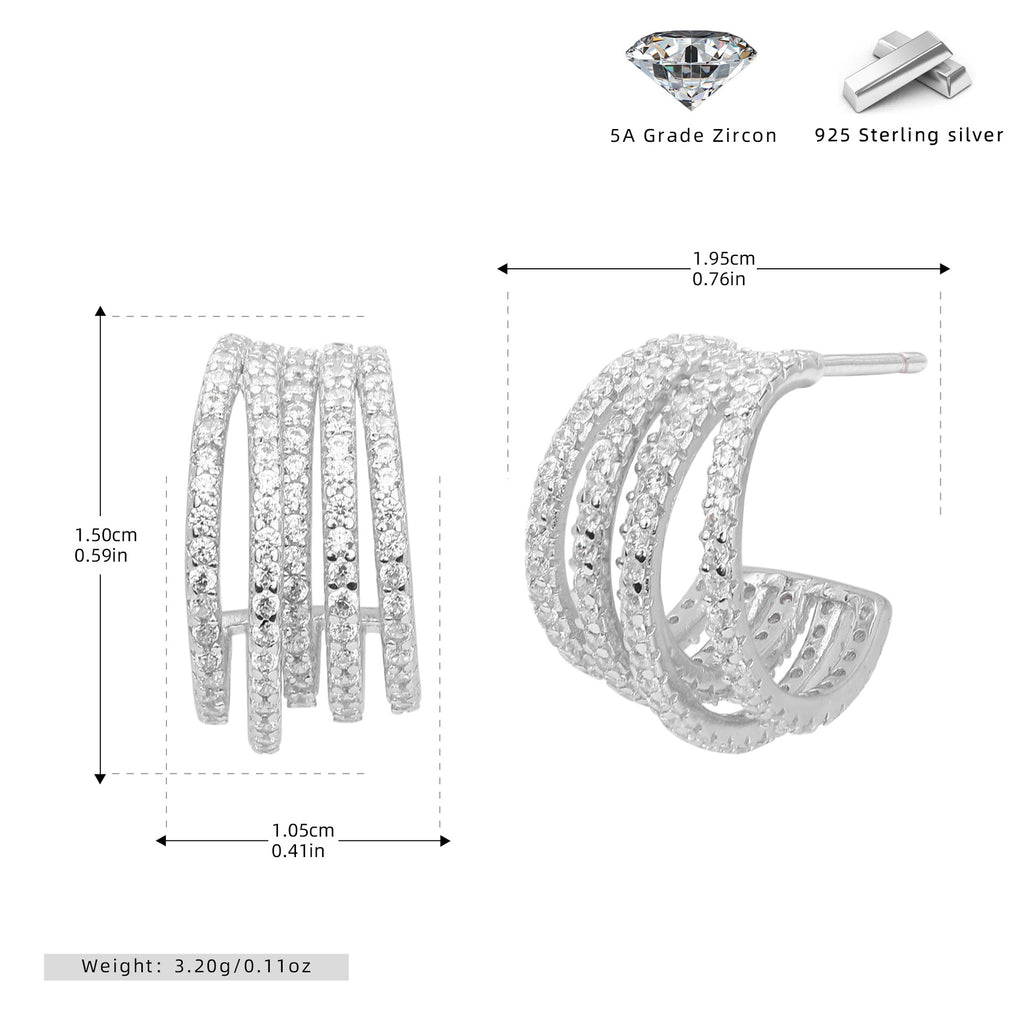 Damen Creolen mit luxuriösen Zirkon-Details und hochwertigem 925 Sterling Silber Shop Nory