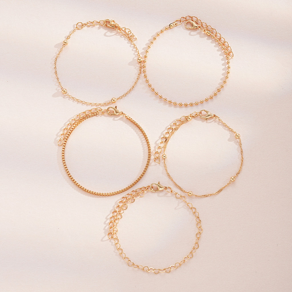 Damen Fußkettchen-Set mit eleganten und funkelnden Details Shop Nory