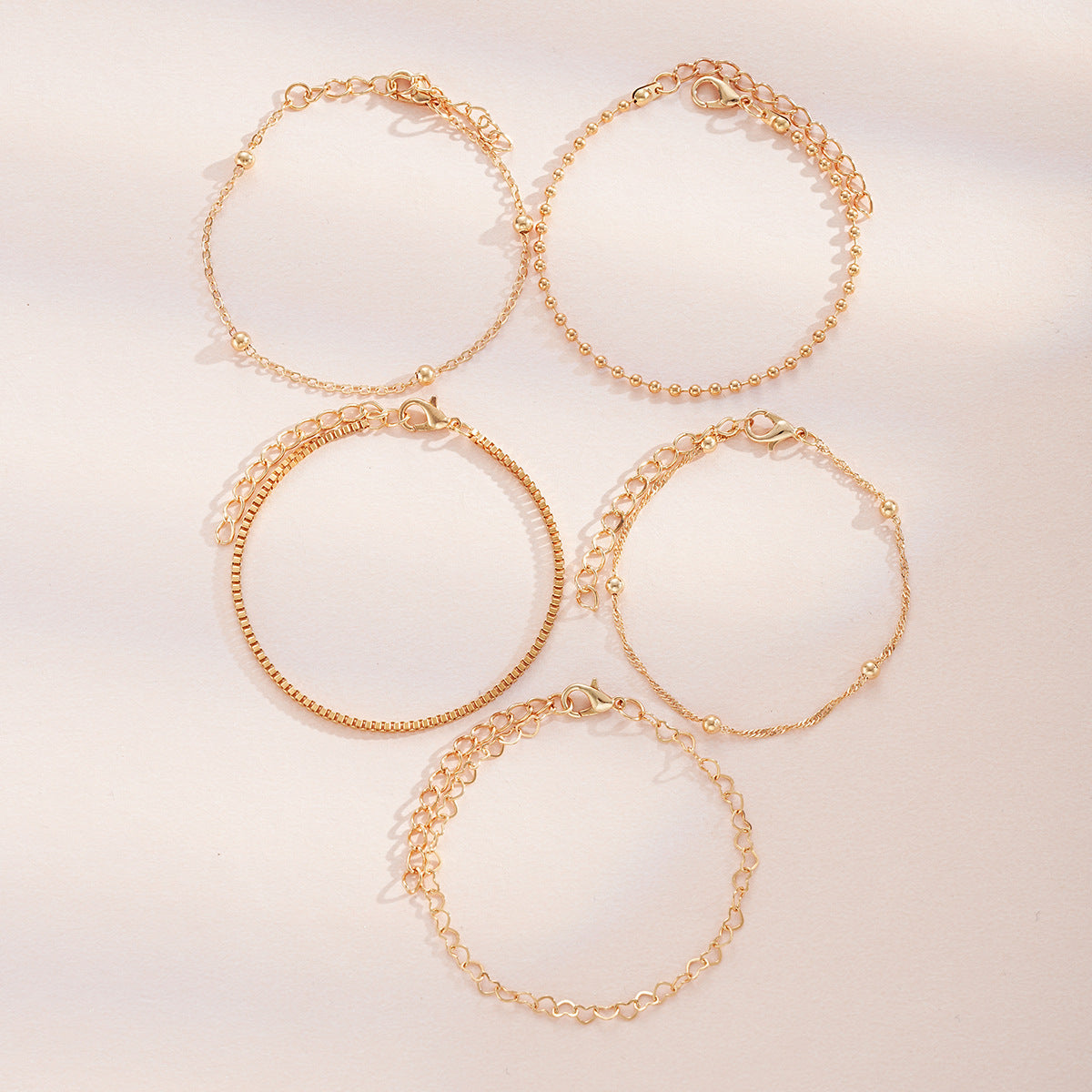Damen Fußkettchen-Set mit eleganten und funkelnden Details Shop Nory