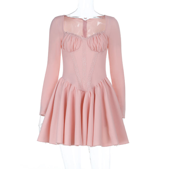 Damen Tailliertes Minikleid mit geraffter Korsagen‑Optik und Volantrock Shop Nory
