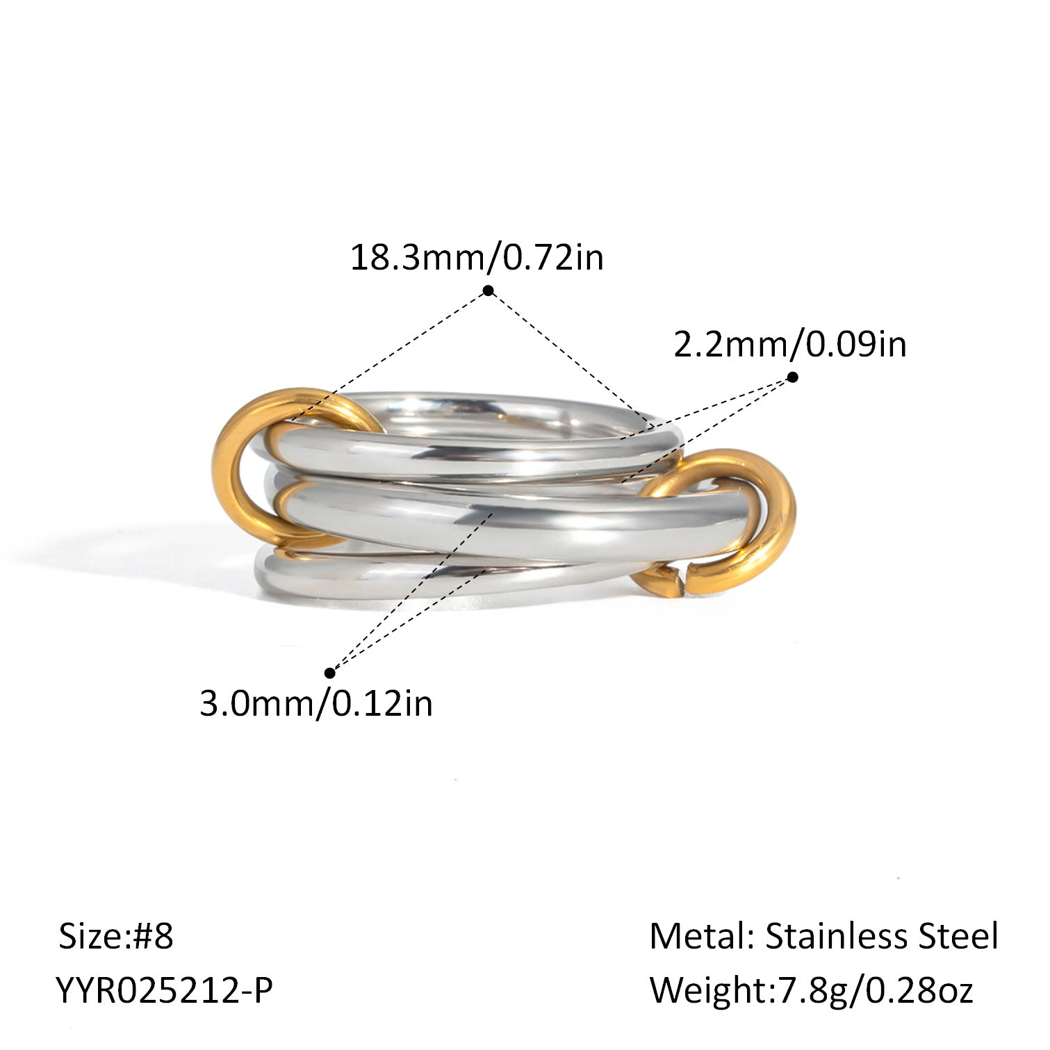 Damen schickes Mehrfarbiges Ring-Set Shop Nory