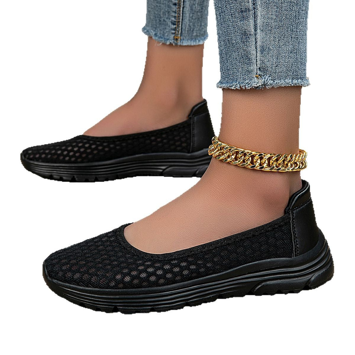 Damen Atmungsaktive Ballerinas mit rutschfester Sohle Shopnory