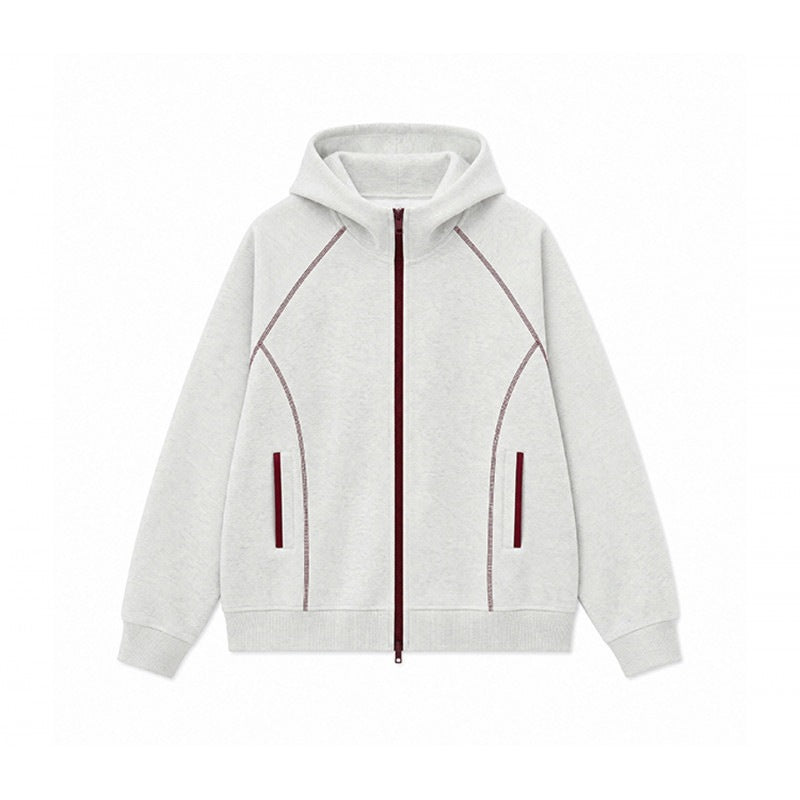 Herren Sportliche Kapuzen-Sweatjacke mit Kontrast-Reißverschluss und ergonomischen Nähten Shop Nory