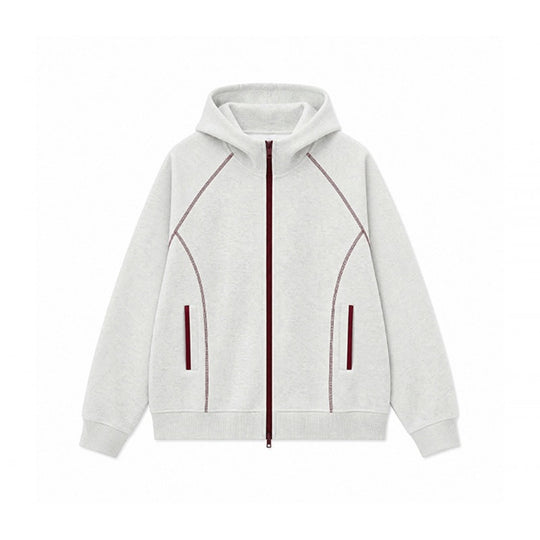 Herren Sportliche Kapuzen-Sweatjacke mit Kontrast-Reißverschluss und ergonomischen Nähten Shop Nory