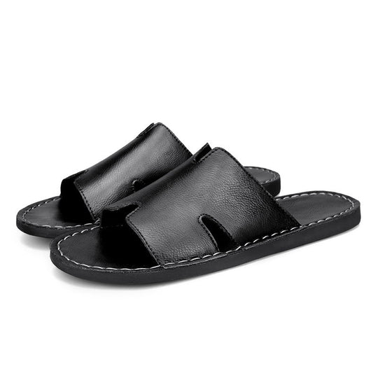 Herren Elegante und bequeme Leder-Sandalen mit verstellbarem Riemensystem