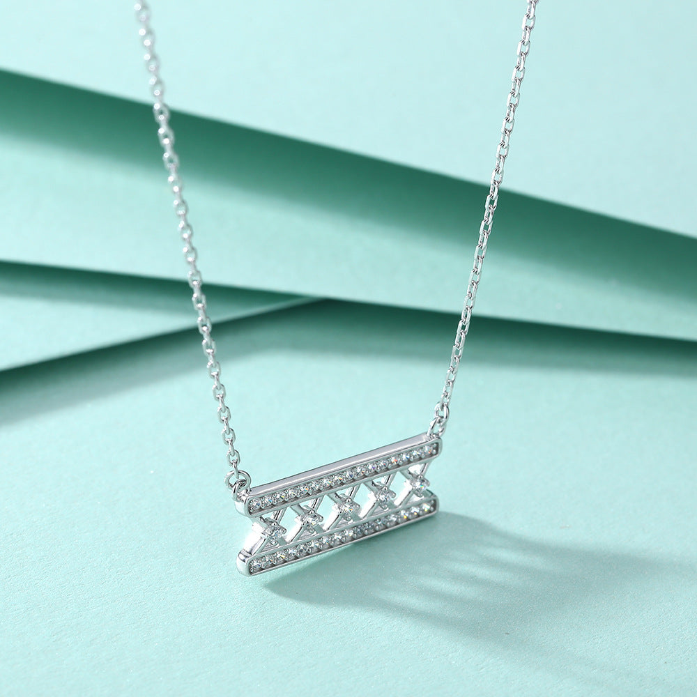 Damen elegante Halskette mit funkelnder Kristallverzierung Shop Nory