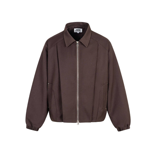 Unisex Boxy-Kurzblouson mit Hemdkragen, Zweiwege‑Metallreißverschluss und elastischem Saum Shop Nory