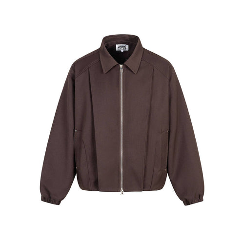 Unisex Boxy-Kurzblouson mit Hemdkragen, Zweiwege‑Metallreißverschluss und elastischem Saum Shop Nory