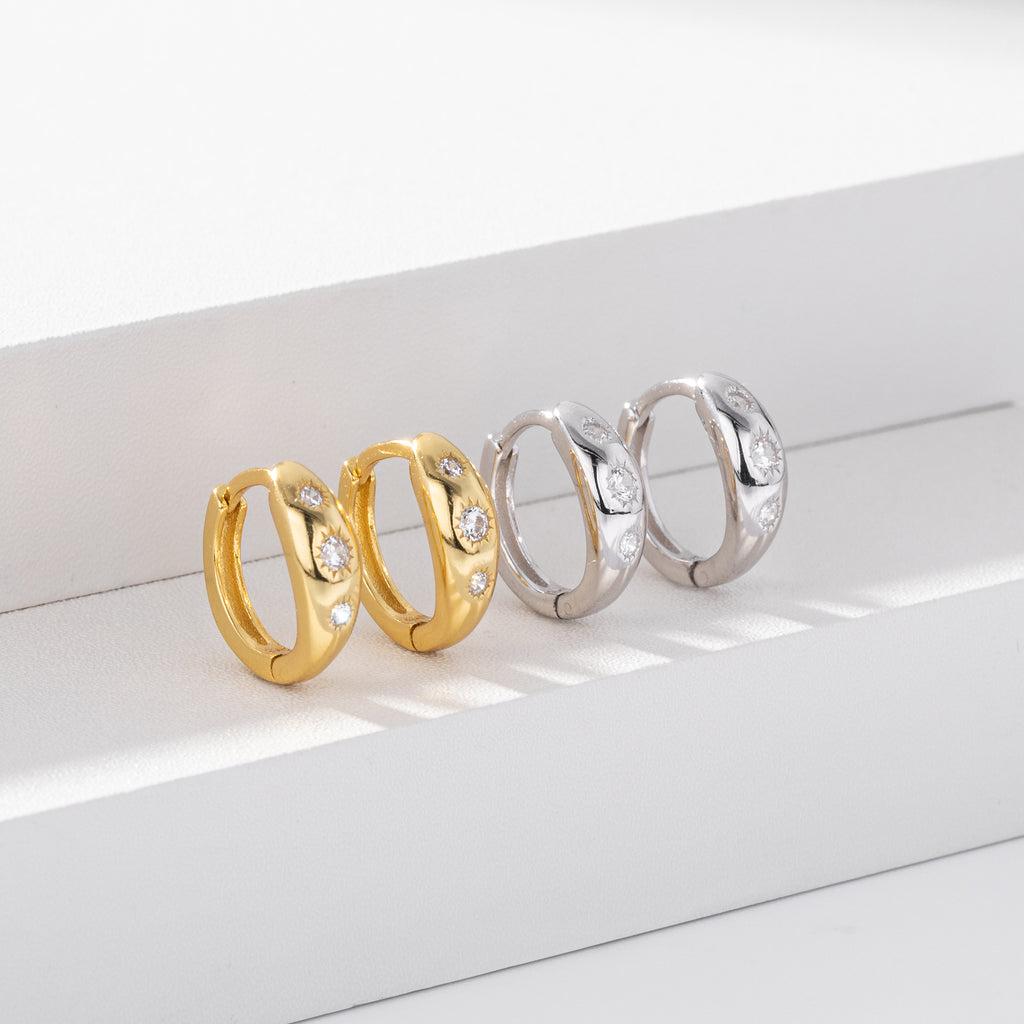Damen Ohrhänger mit strahlenden Zirkonia aus hochwertigem 925 Sterling Silber Shop Nory