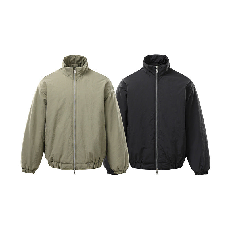 Unisex Boxy-Zipblousonjacke mit winddichter Microfaserhülle, hohem Stehkragen und Zweiwege-Reißverschluss Shop Nory