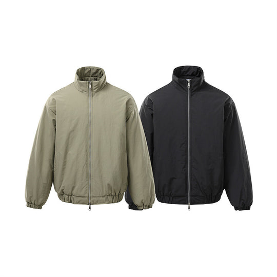 Unisex Boxy-Zipblousonjacke mit winddichter Microfaserhülle, hohem Stehkragen und Zweiwege-Reißverschluss Shop Nory