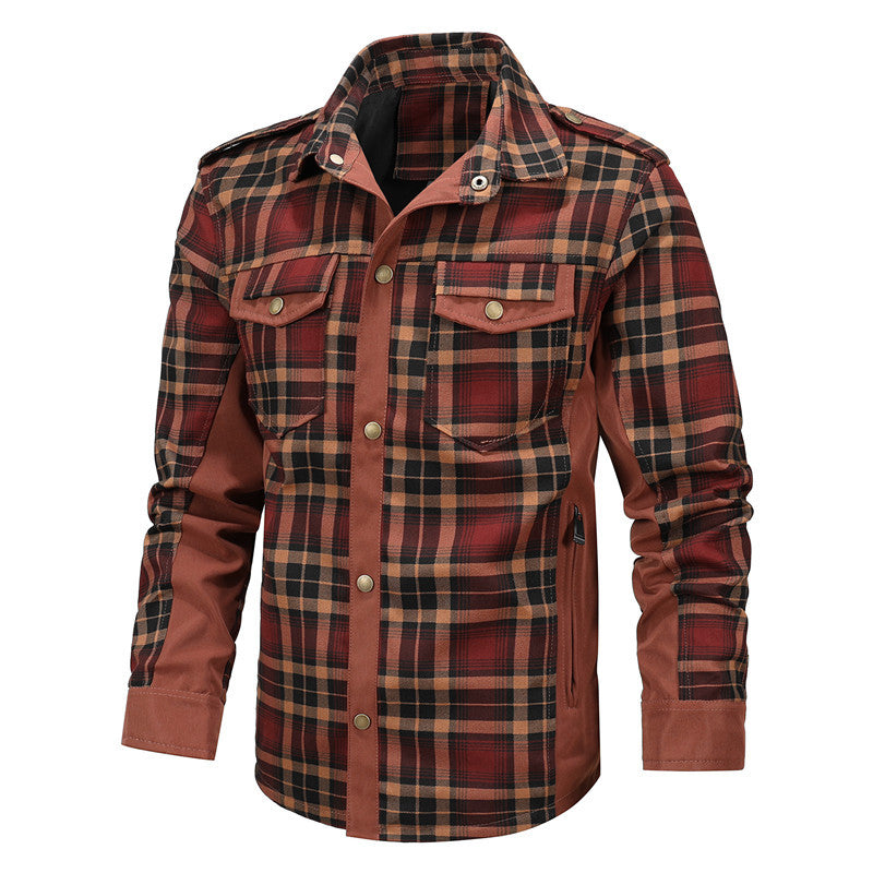 Herren Karo-Fieldshirt mit Utility-Taschen, Epauletten und Softshell-Seiteneinsätzen Shop Nory