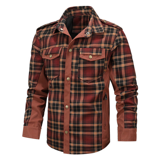 Herren Karo-Fieldshirt mit Utility-Taschen, Epauletten und Softshell-Seiteneinsätzen Shop Nory
