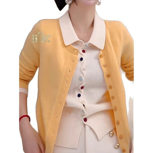 Damen Elegante Strickjacke mit Knopfdetails Shop Nory