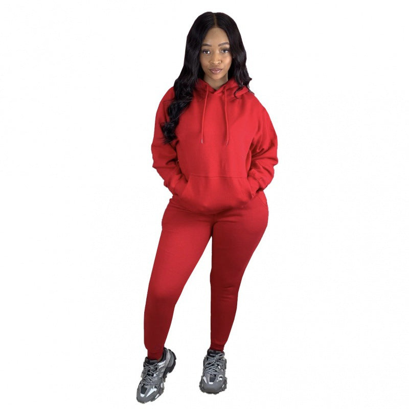 Damen Zweiteiliges Freizeitset mit Oversize Kapuzenpullover und Leggings mit hohem Bund, schmaler Passform Shop Nory