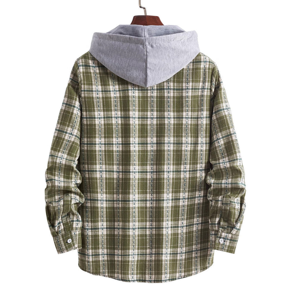 Herren Flanellhemden mit integrierter Kapuze Shopnory