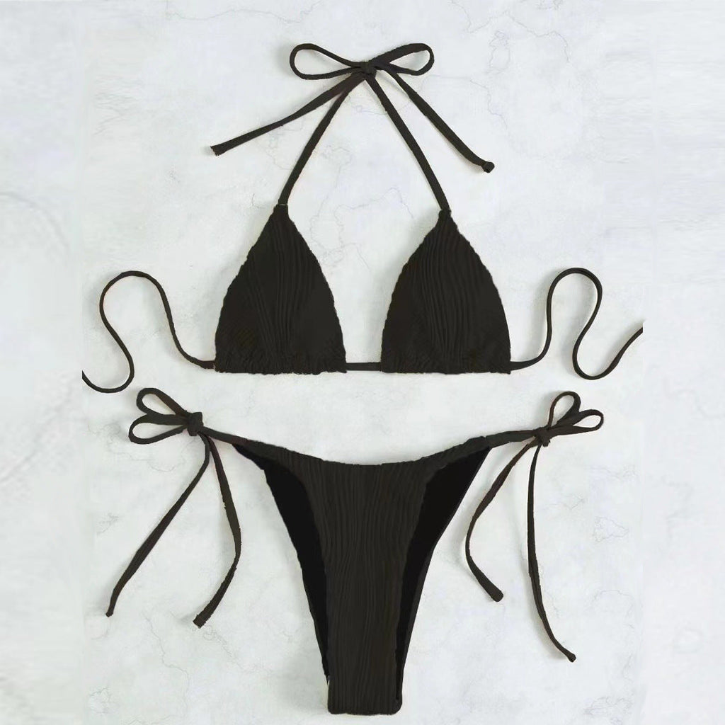 Damen Triangel-Bikini-Set mit eleganter Rüschendetail