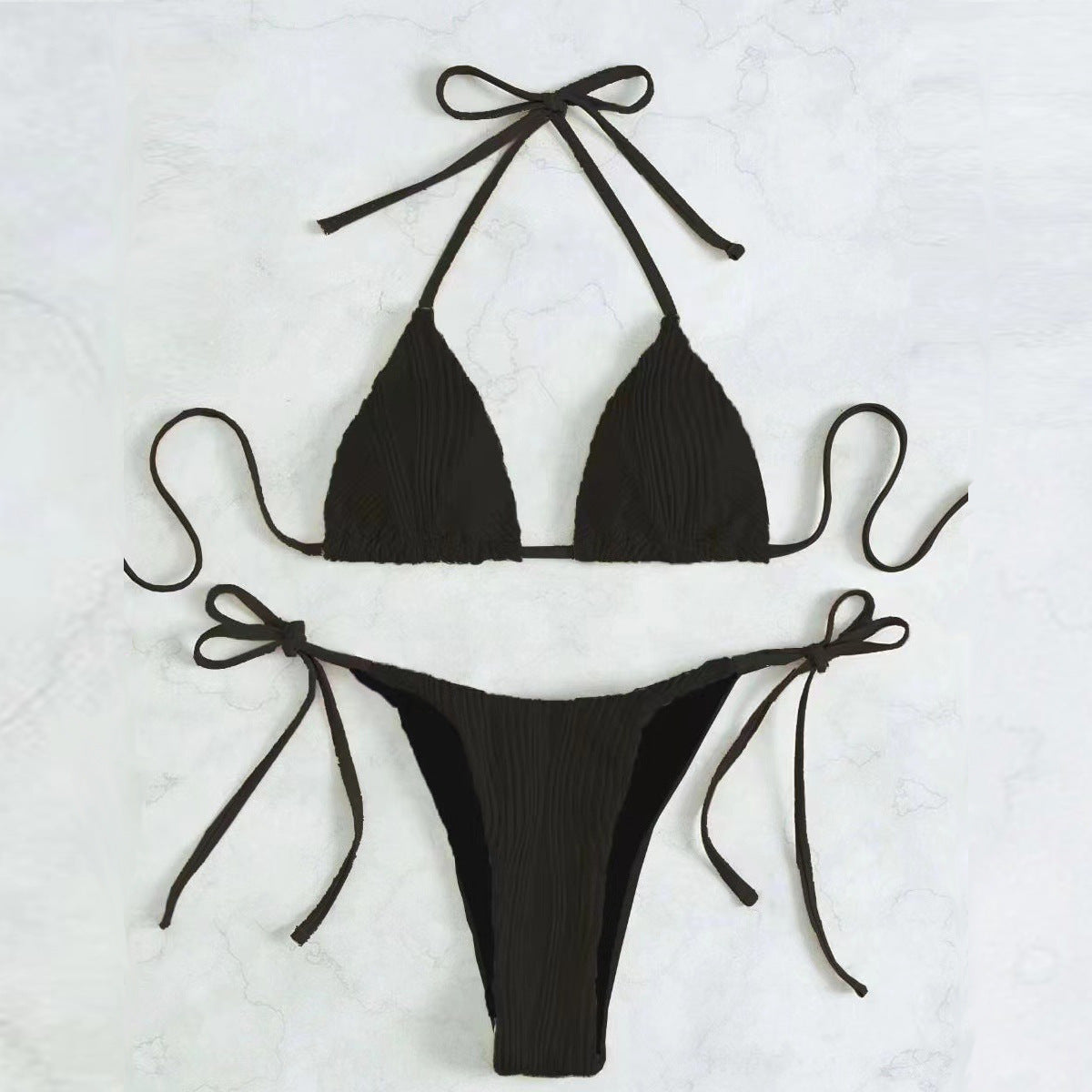 Damen Triangel-Bikini-Set mit eleganter Rüschendetail