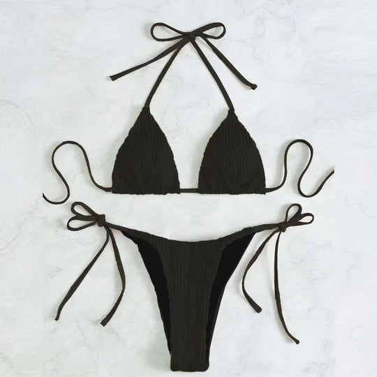 Damen Triangel-Bikini-Set mit eleganter Rüschendetail