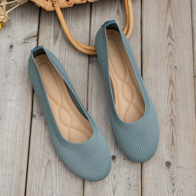 Damen Strick-Ballerinas mit elastischem Sitz