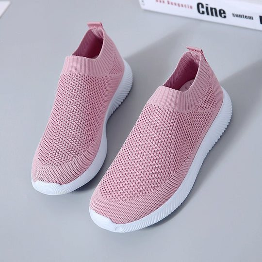 Damen Leichte und atmungsaktive Slip-On Sneakers Shopnory