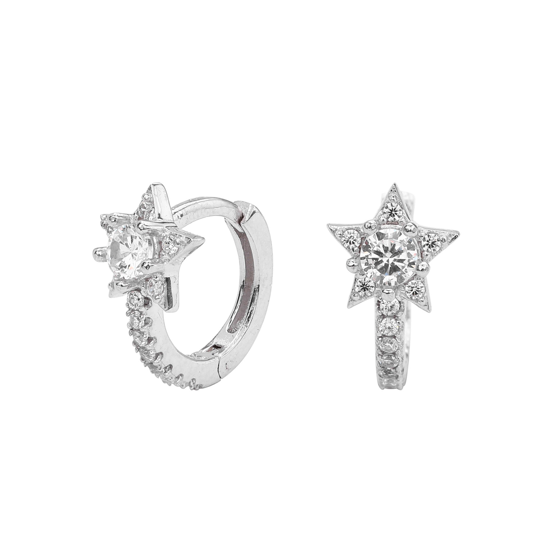Damen Ohrhänger mit funkelndem Sternenmotiv aus 925 Sterling Silber Shop Nory