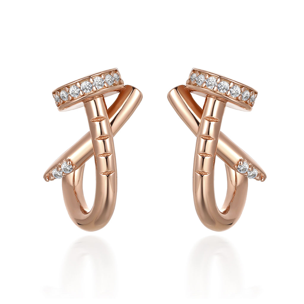 Damen Ohrstecker mit modernem Ringdesign und funkelnden Zirkonia Akzenten Shop Nory