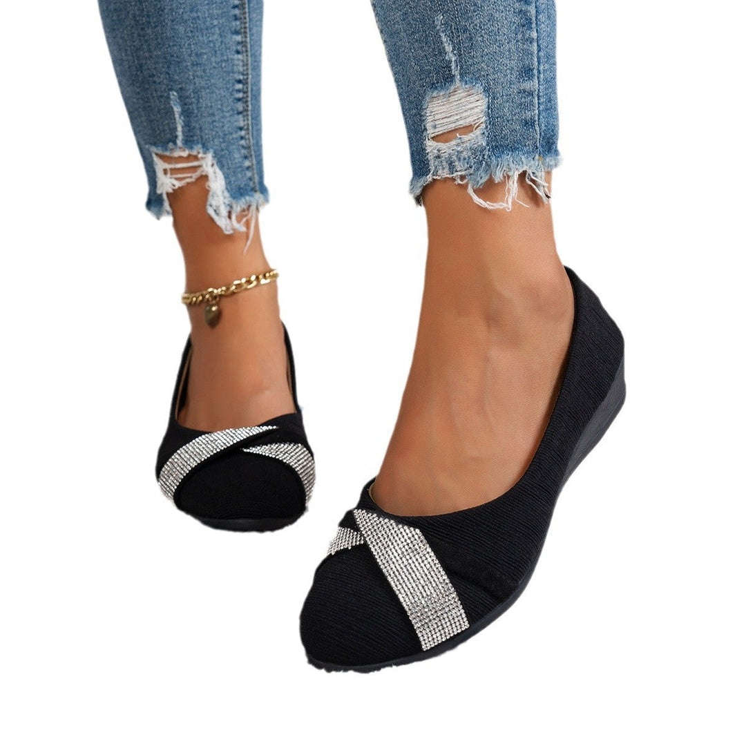 Damen Komfortable Wedge-Pantoletten mit elegantem Krokodilleder-Design